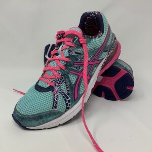 ASICS Women's Teal and Pink Athletic Shoes